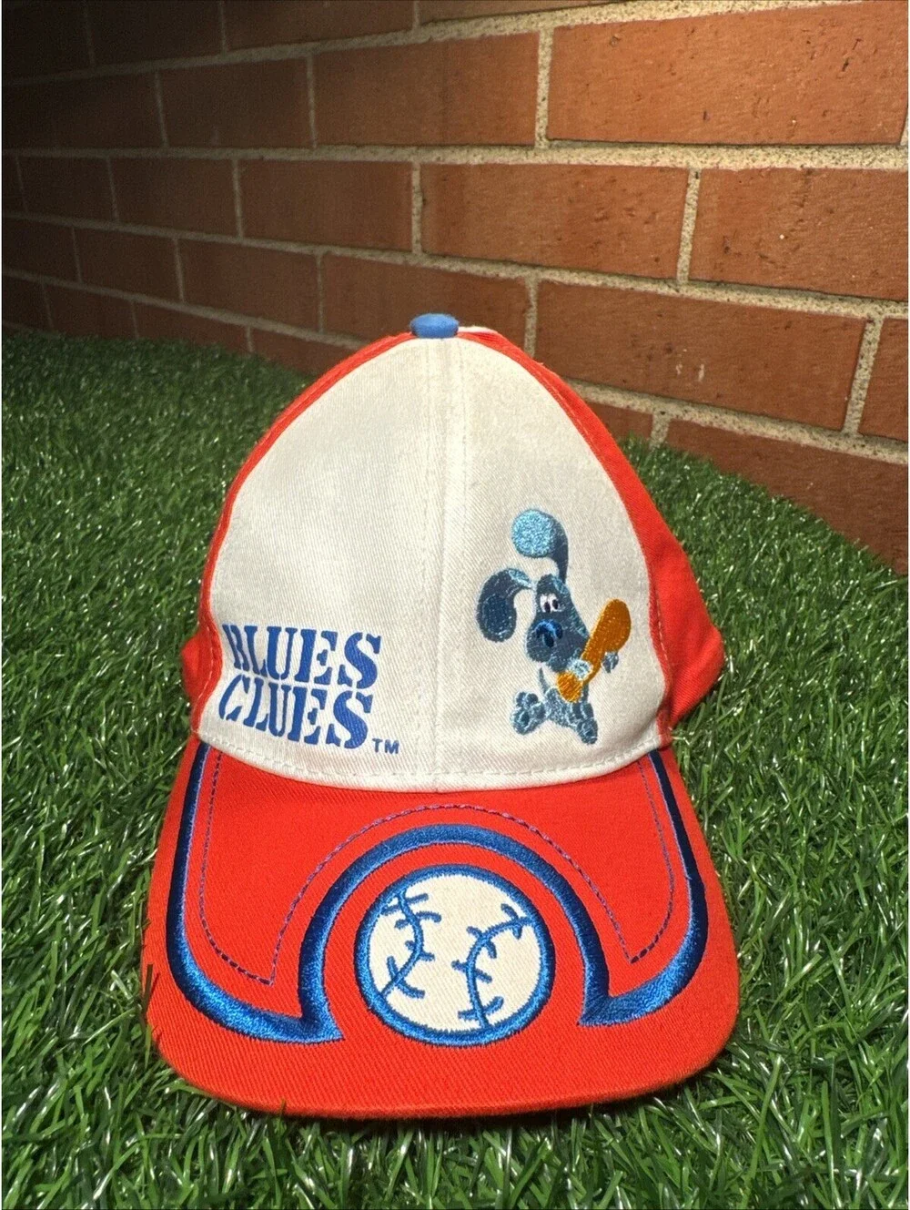 VTG Rare 2001 American Boy & Girl Blue's Clues Kids Baseball Hat Stretch Strap